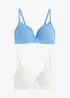 Lot de 2 soutiens-gorge coton à coques sans armatures, bonprix
