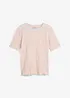 Geripptes Kurzarmshirt, bonprix