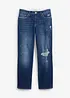 Jean droit cropped taille mi-haute élastiquée, peu extensible, bonprix