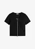 T-shirt cropped avec lien brillant à nouer sur l’encolure, bonprix