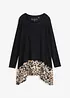 Blouse en jersey viscose avec empiècement en mousseline, bonprix