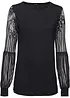 T-shirt manches longues viscose et dentelle, bonprix