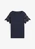 Shirt aus reinem Leinen mit Häkelärmeln, bonprix