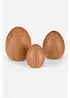 Objet déco Lot de 3 œufs de Pâques aspect bois, bonprix