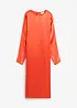 Robe midi à manches chauve-souris en satin fluide, bonprix