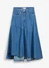 Jupe midi en jean, taille haute, bonprix