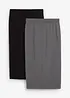 Lot de 2 jupes crayon en jersey, bonprix