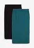 Lot de 2 jupes crayon en jersey, bonprix