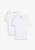 Lot de 2 T-shirts 100% coton, slim, bonprix