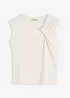 T-shirt en coton extensible avec détail twisté, bonprix