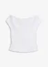 T-shirt col Bardot, 100% coton, bonprix