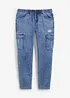 Regular Fit Schlupf-Cargo-Stretch-Jeans, Tapered, bonprix
