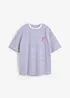 T-shirt rayé avec broderie, bonprix