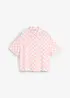 Blouse manches courtes à carreaux, bonprix