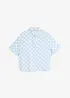 Blouse manches courtes à carreaux, bonprix