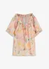 Blouse en crêpe à large encolure, bonprix