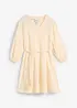 Robe courte patineuse avec ceinture à nouer et manches 3/4 amples, bonprix