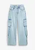 Jean cargo taille mi-haute, peu extensible, long, bonprix