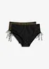 Lot de 2 bas de bikini sculptants, maintien léger, bonprix