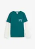 T-shirt manches longues effet superposition, 100% coton, bonprix