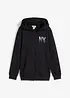 Sweat zippé à capuche en coton mélangé, bonprix