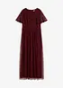 Robe longue raffinée en tulle avec sequins brodés, bonprix