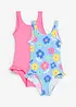 Lot de 2 maillots 1 pièce, bonprix