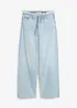 Wide-Leg-Jeans, Mid Waist, Low Stretch Fransenbund, bonprix