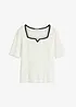Pull  en maille fine avec bande contrastante, bonprix