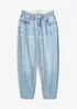 Barrel-Jeans Mid Waist Low Stretch, cropped, bonprix