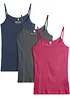 Lot de 3 tops à fines bretelles 100% coton, bonprix