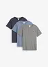 Lot de 3 T-shirts col tunisien 100% coton, bonprix