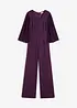 Jersey-Overall mit Plissee-Ärmel aus feinem Chiffon, bonprix