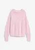 Ajour-Pullover mit Leinenanteil, bonprix