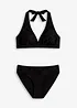 Bikini dos nu (ens. 2 pces) en matière texturée, bonprix
