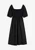 Robe midi à manches bouffantes et haut smocké, bonprix