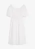 Robe midi à manches bouffantes et haut smocké, bonprix