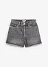 Short en jean taille haute, peu extensible, bonprix
