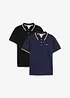 Lot de 2 polos en maille piquée, 100% coton, bonprix