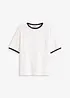 T-shirt à liserés en dentelle, bonprix