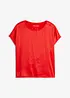 T-shirt avec empiècement en satin, bonprix