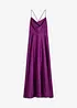 Robe à bretelles en satin texturé, bonprix