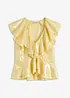 Blouse brillante à volants, bonprix