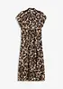 Robe midi imprimée aspect lin, bonprix