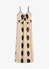 Robe longue imprimée en lin majoritaire, bonprix