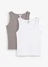 Lot de 2 tops côtelés 100% coton, bonprix