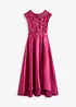 Maxikleid aus glänzendem Satin mit Spitze, bonprix
