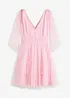 Robe courte avec tulle et nœuds, bonprix