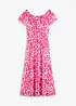 Robe midi col Bardot en viscose extensible, bonprix