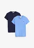 Kurzärmeliges Henleyshirt (2er Pack) aus Bio Baumwolle, bonprix